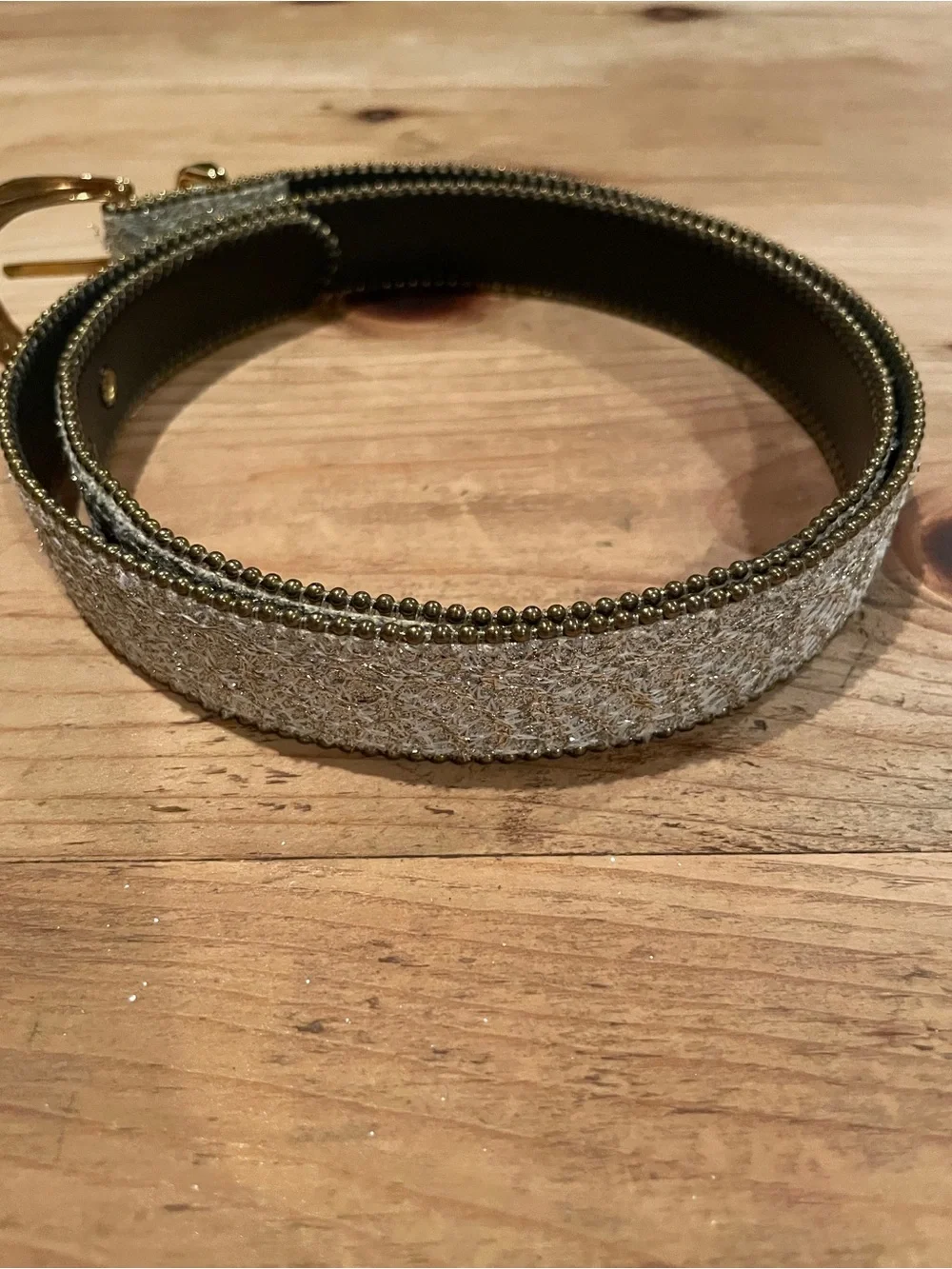 Vintage Elite Silver Gold Sparkle Bling belt Y2K dressy or casual western L